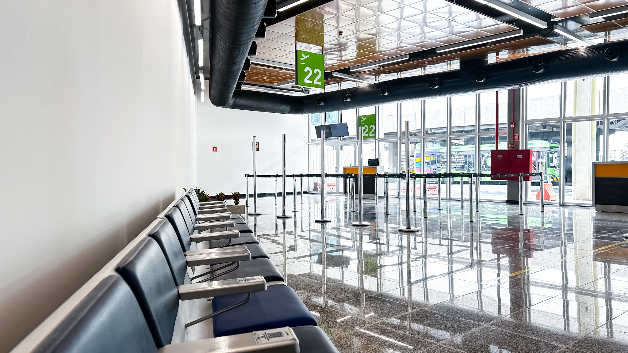 Nova sala de embarque remota do anda inferior do Aeroporto de Congonhas