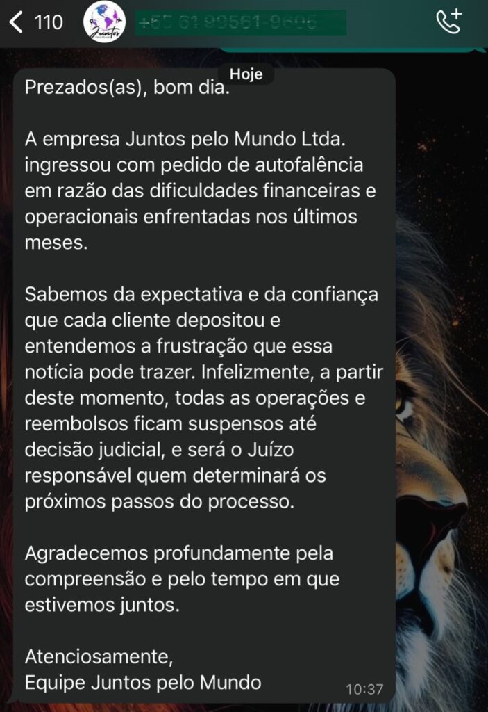 “Não tive coragem de contar à família”: clientes relatam prejuízos com falência da Juntos pelo Mundo