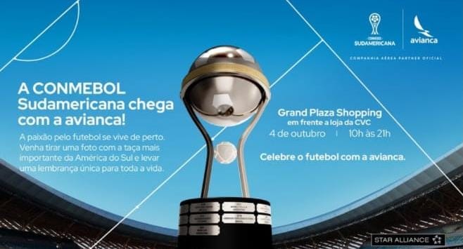 Avianca leva taça da CONMEBOL Sudamericana a São Paulo neste sábado; confira Avianca leva taça da CONMEBOL Sudamericana a São Paulo neste sábado; confira