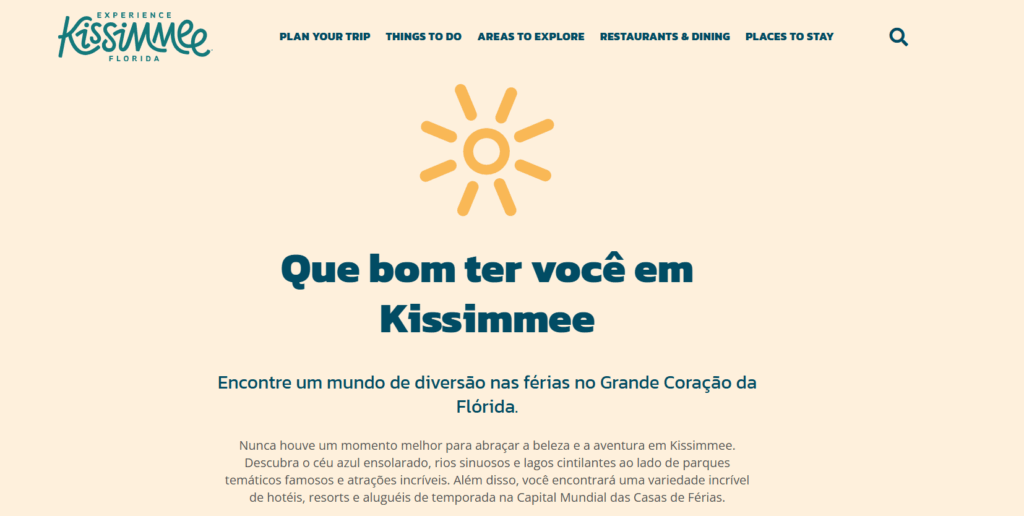 Experience Kissimmee lança site e redes sociais em português para estreitar laços com o público brasileiro