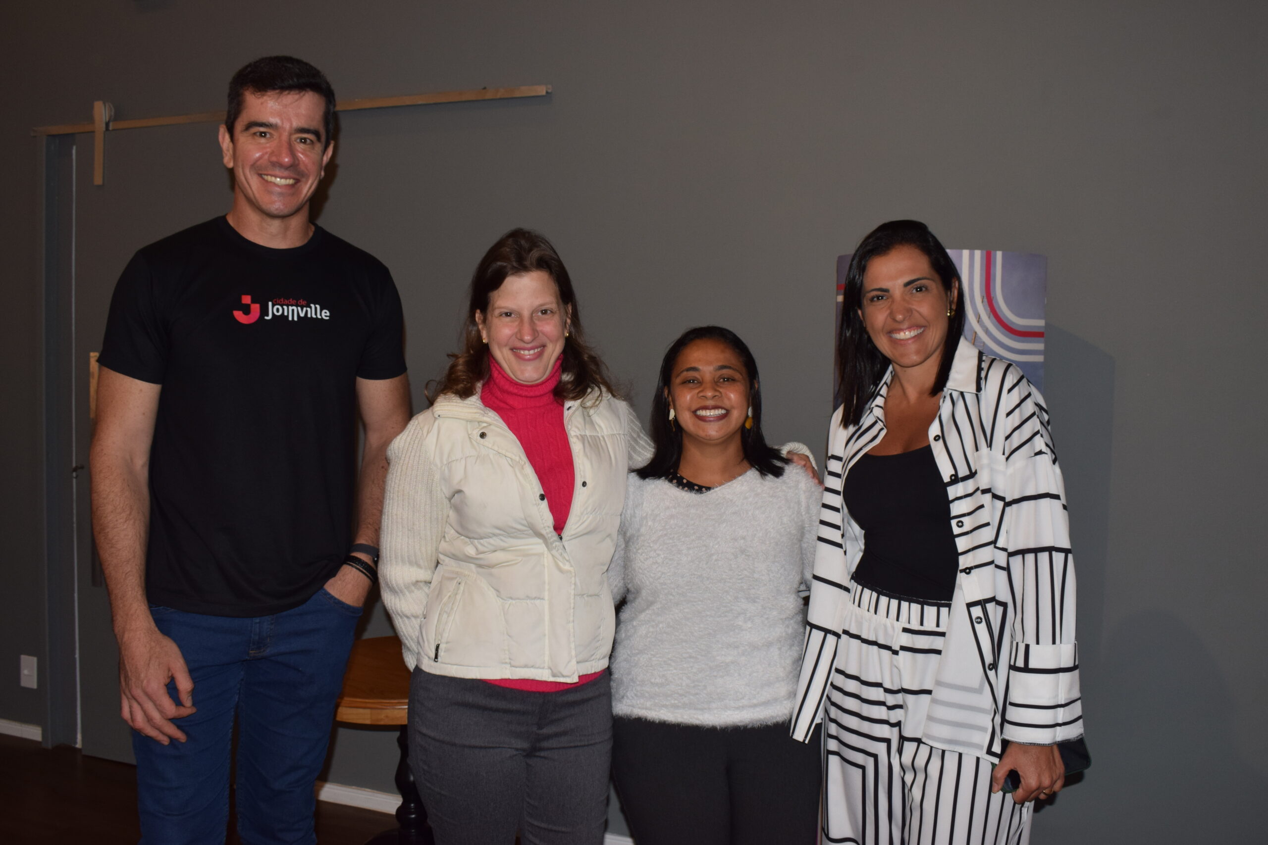 Giorgio Souza, da Joinville CVB; ao lado de Marianna Alcorta, da Abav-SP; Denise Lhamas, da Check In Travel; e Marjori Schroeder, da Imaginadora