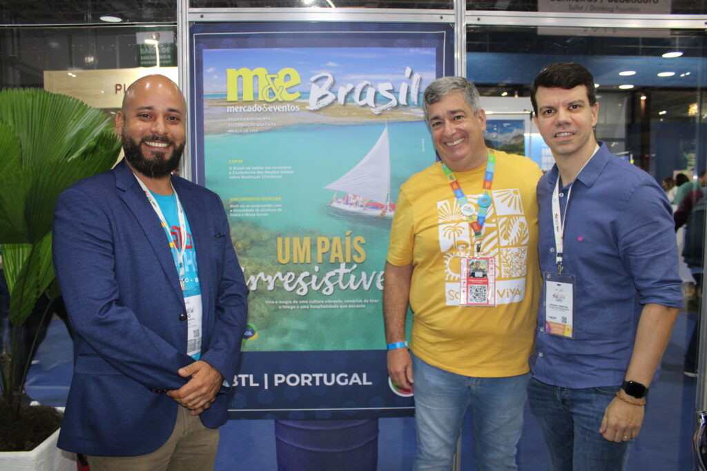 Deomaci Ramos, secretário de Turismo de Ipojuca, Otaviano Maroja, do Porto de Galinhas CVB, Eduardo Tiburtius, da Associação dos Hotéis de Porto de Galinhas
