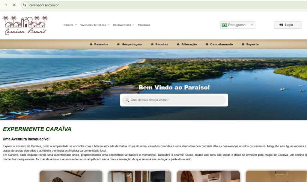 Caraíva lança plataforma online para reservas de passeios e vivências no sul da Bahia