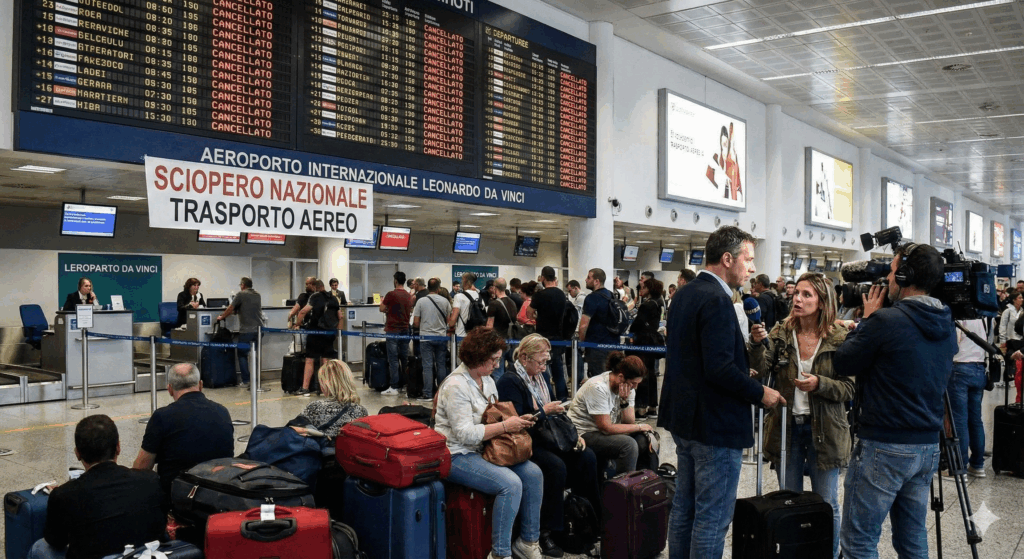 Greve aérea na Itália derruba dezenas de voos e afeta operações nos principais aeroportos Greve aérea na Itália derruba dezenas de voos e afeta operações nos principais aeroportos