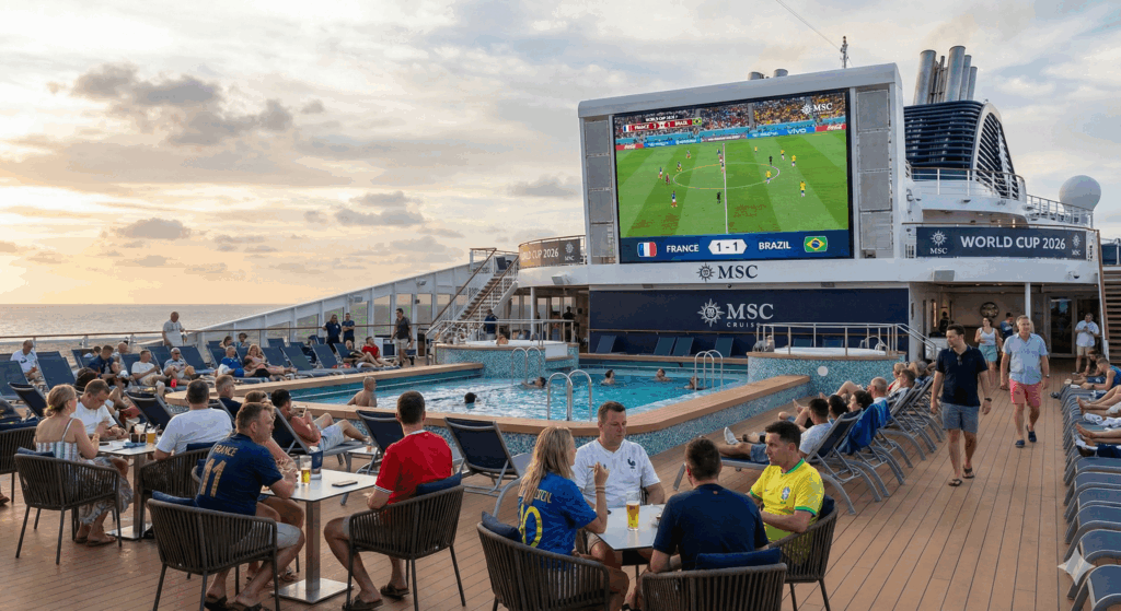 MSC Cruzeiros anuncia transmissão de todos os jogos da Copa do Mundo 2026 em sua frota msc