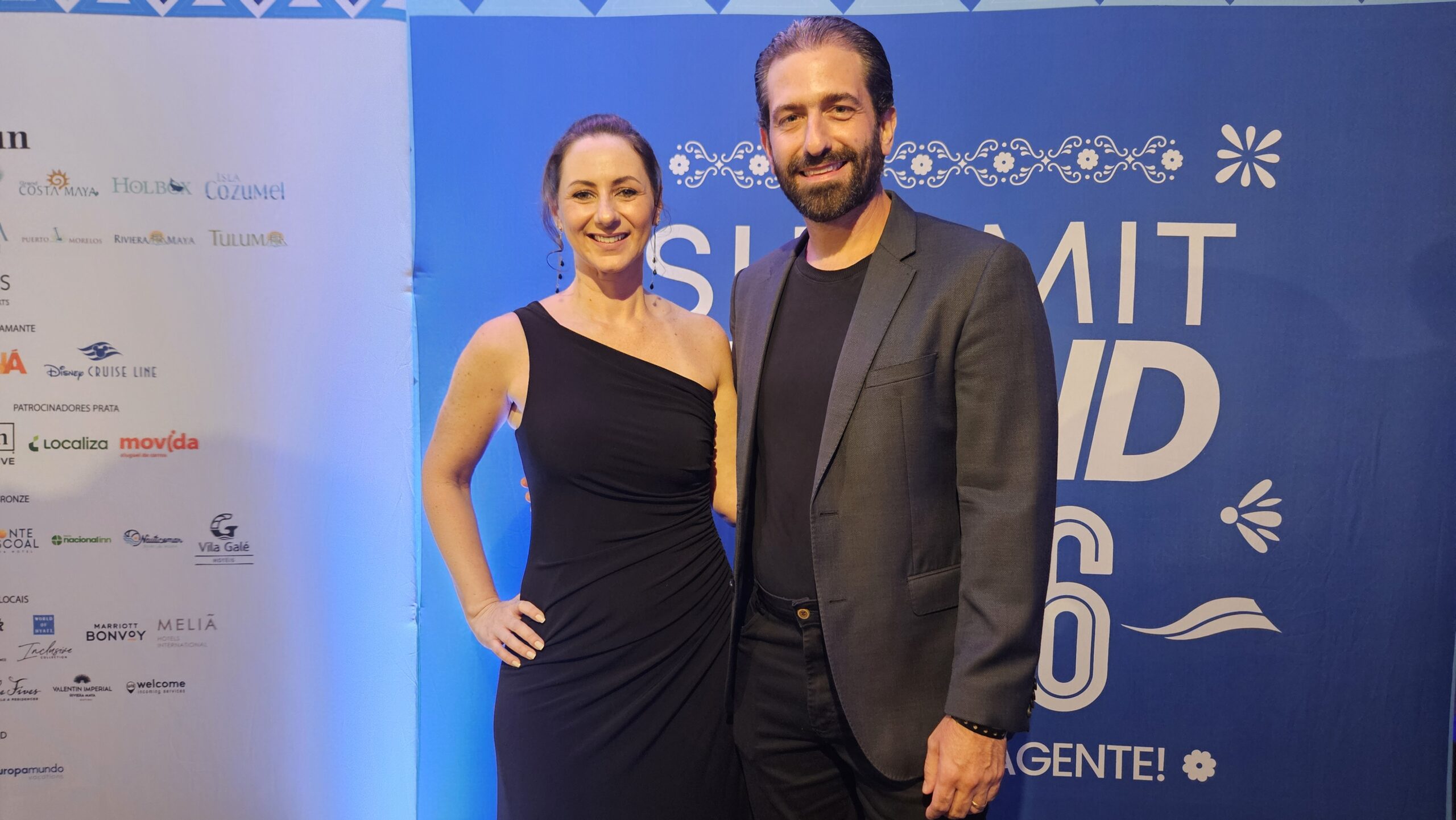 Paula Miolaro, da CVC Corp, e Bruno Heleno, da Trend Viagens