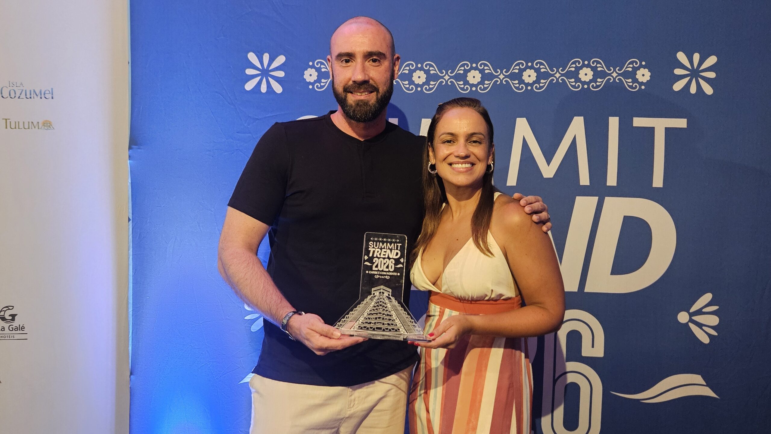 Bruno Rueda, da Movida, e Vanessa Gonçalves, da CVC Corp