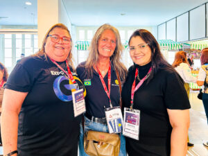 Mari Masgrau, do M&E, com Eliene Meireles e Rose Páscoa, CEOs da Expo Turismo Goiás - mtm