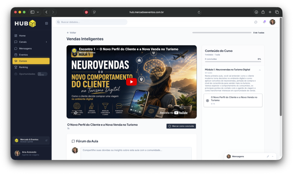 HUB ME realiza primeira 1ª aula de "Vendas Inteligentes” para agentes de viagens; saiba tudo hub me