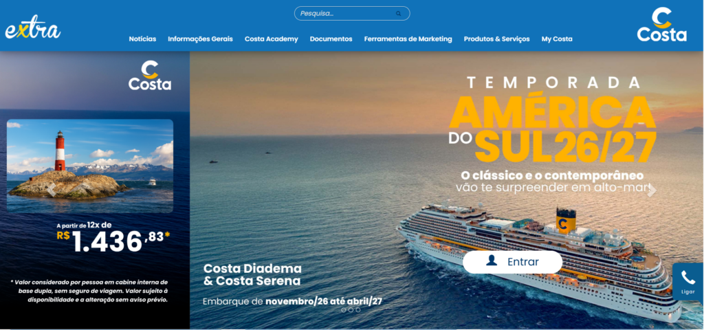 Costa Cruzeiros reformula plataforma e facilita reservas para agências Costa Cruzeiros reformula plataforma e facilita reservas para agências