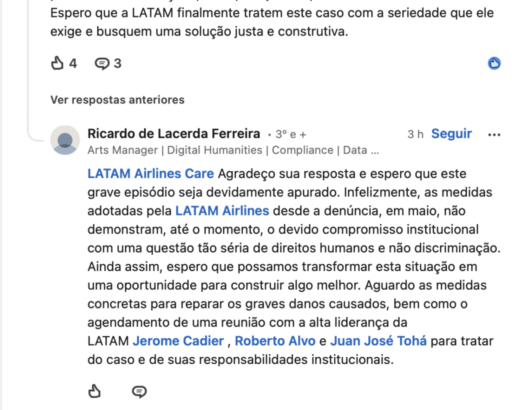 CEO da Latam faz desabafo sobre atendimento e gera debate no LinkedIn; confira latam