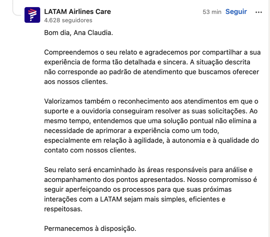CEO da Latam faz desabafo sobre atendimento e gera debate no LinkedIn; confira CEO da Latam faz desabafo sobre atendimento e gera debate no LinkedIn; confira