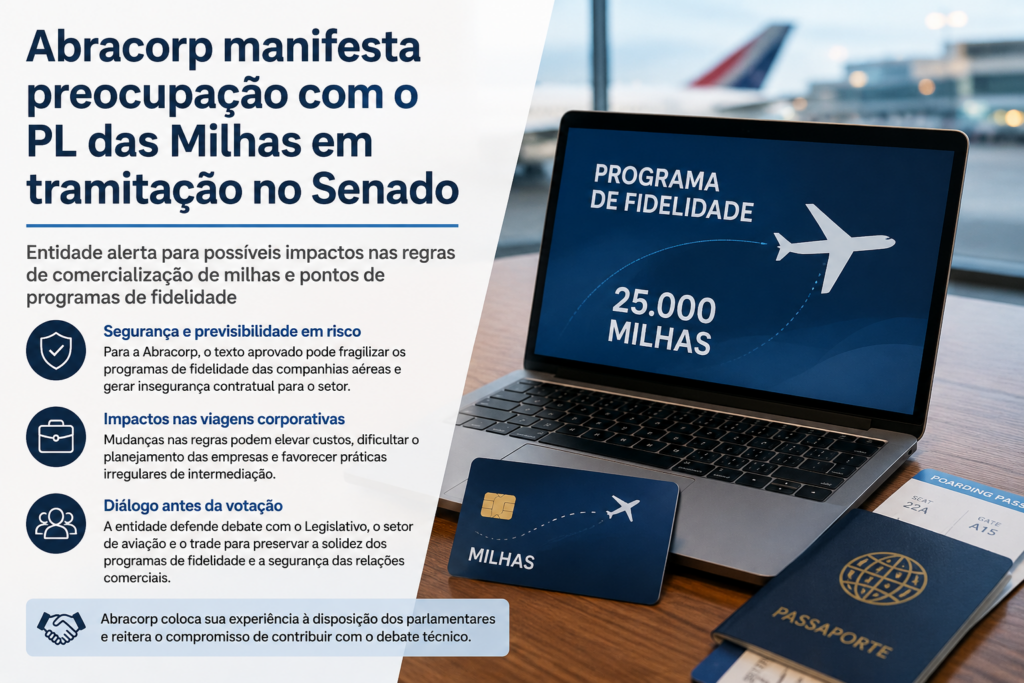 Abracorp alerta para possíveis impactos do PL das Milhas em tramitação no Senado Abracorp