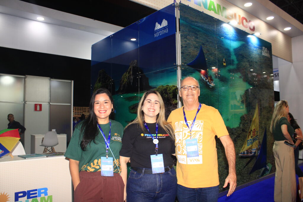 Pernambuco capacita trade mineiro e promove Sol e Mar na Travel Next 2026 Debora Linhares, de Fernando de Noronha, Ana Luiza Accioly, da Empetur, e Luiz Estevão, do Solar Porto de Galinhas