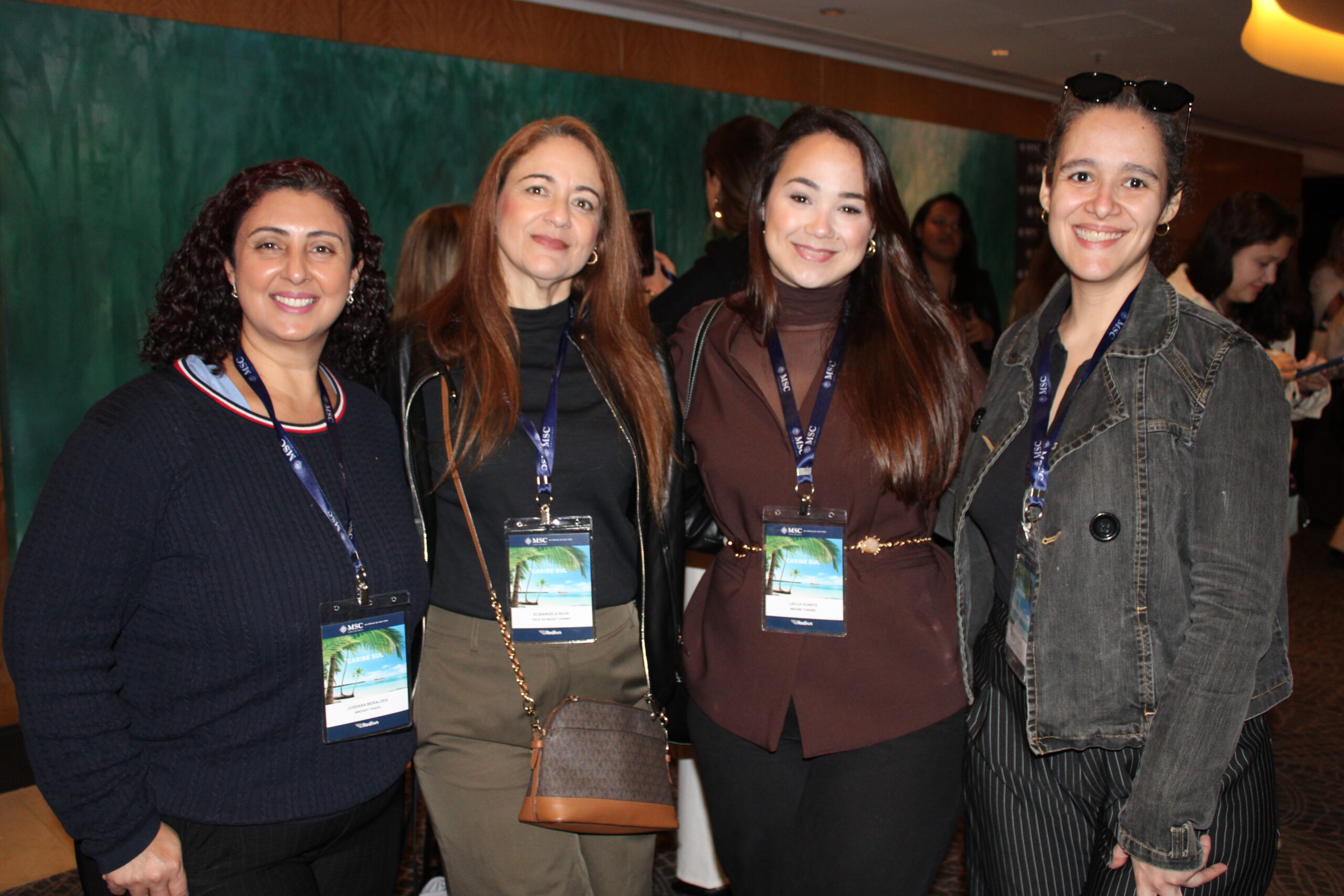 Jussara Beraldes, da Innovati Travel; Elisangela Silva, da Viaje na Magia; Lailla Duarte, da Imagine Turismo; e Clarissa Fisco, da Clarity Viagens