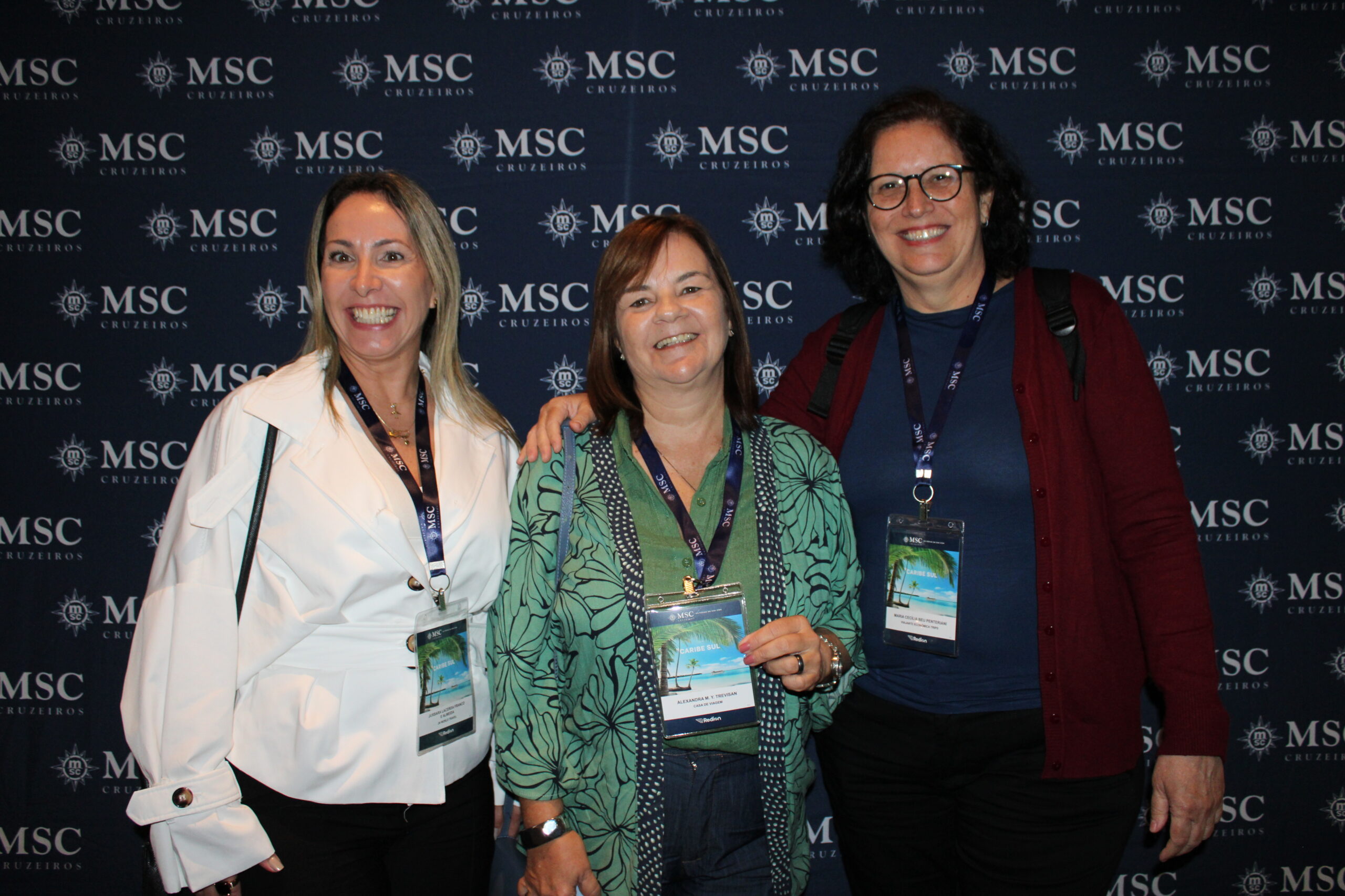 Jussara Lacerda, da JN World Travel; Alexandra Trevisan, da Casa de Viagem; e Maria Cecília Penteriani, da Viajante Econômica Trips