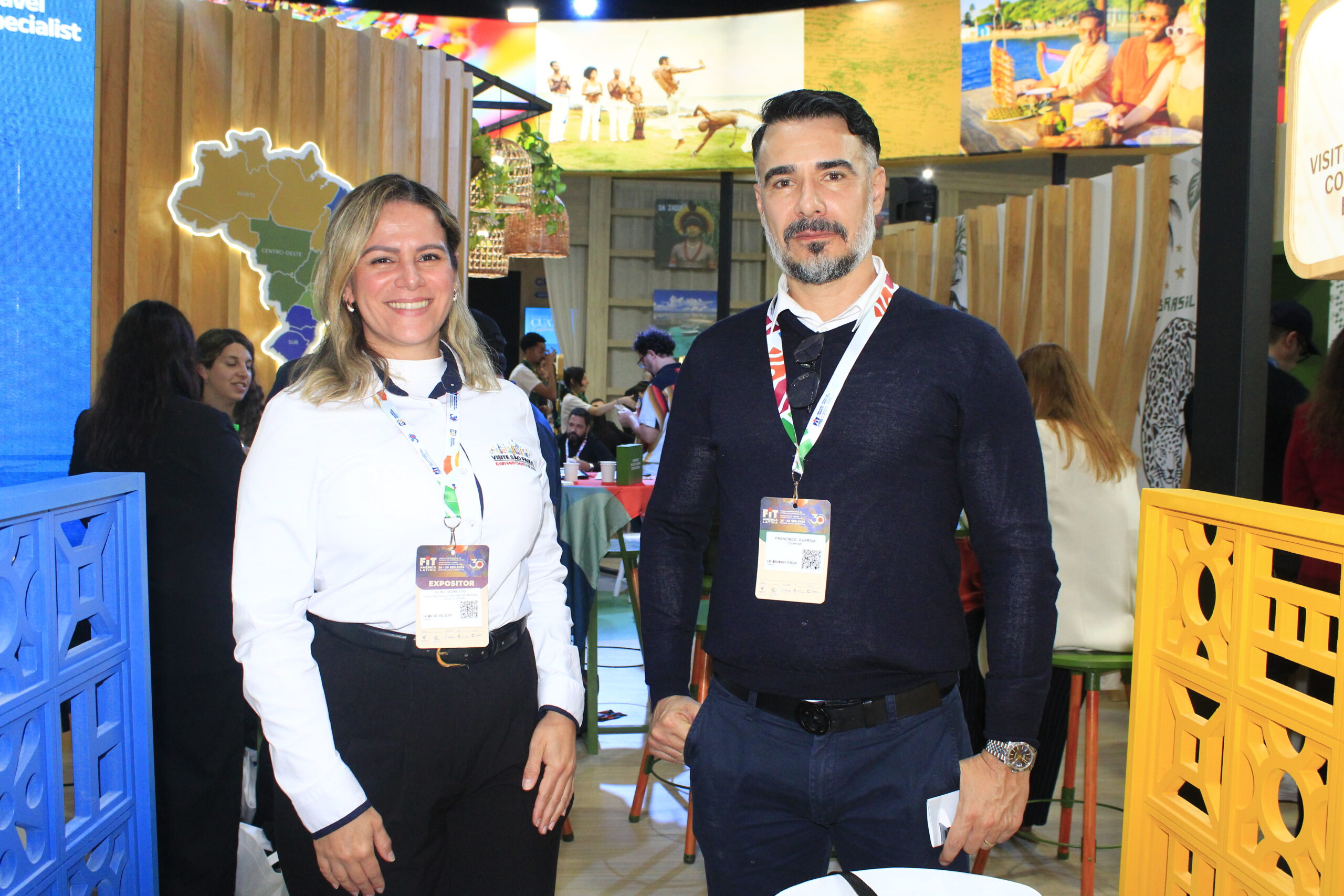Aline Moretto, do Visit São Paulo CVB, e Francisco Guarda, da Tourmind