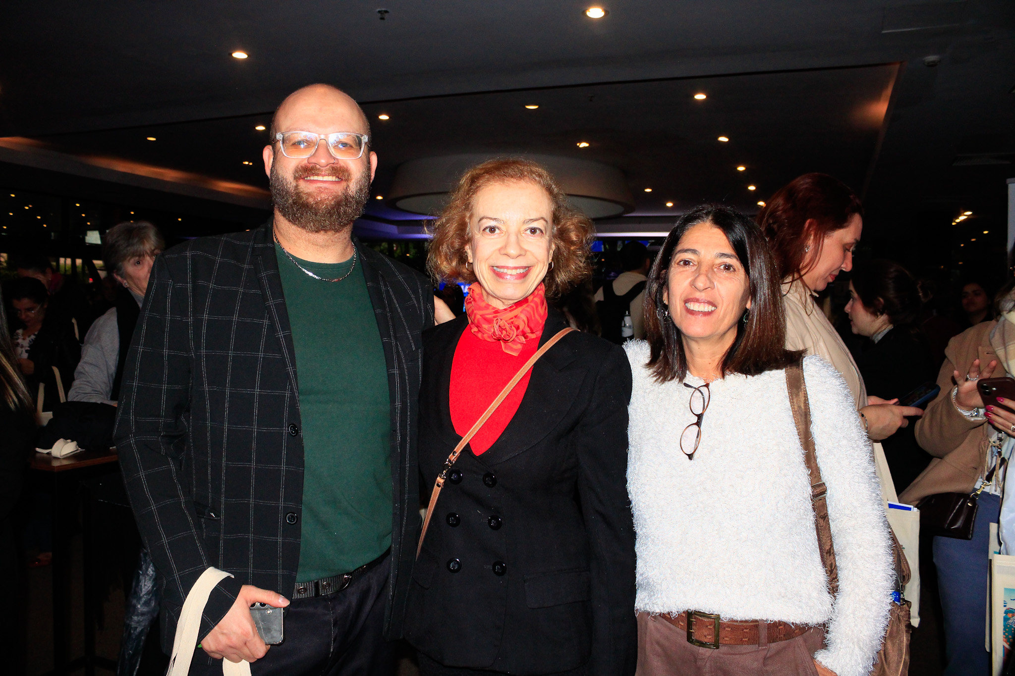 Bruno Pedrassine, da Kaluah Tours, com Monica Parlato e Simone Barata, da Meri’s Viagens