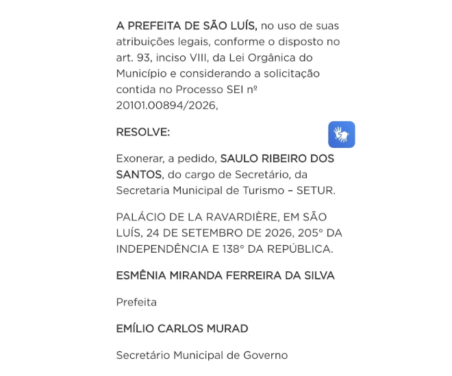 Saulo pede exoneração e deixa comando do Turismo de São Luís saulo