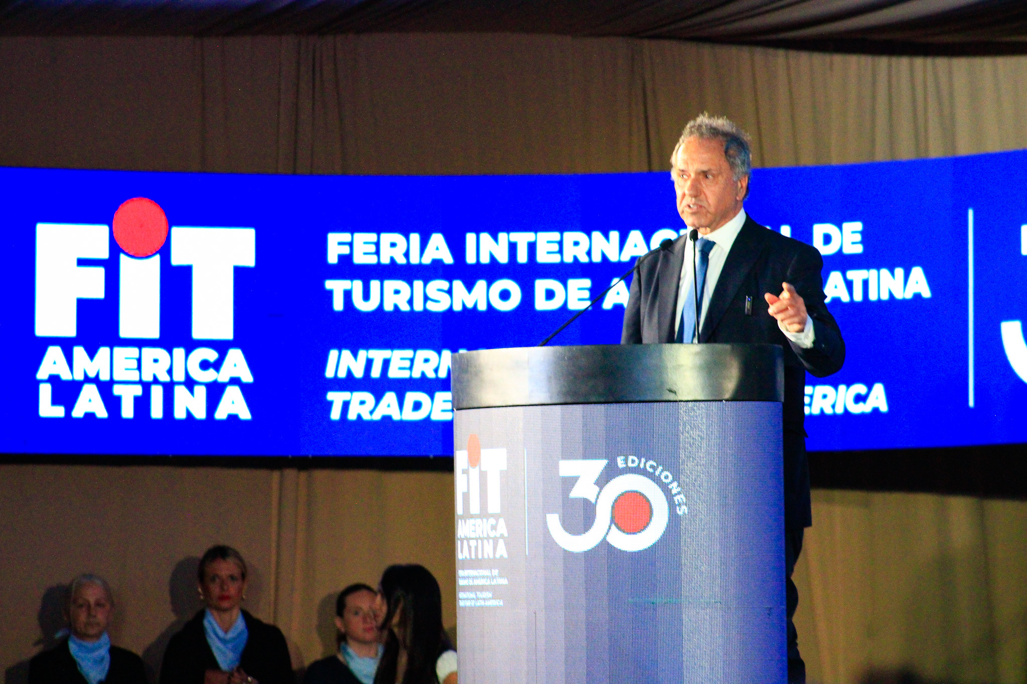 Daniel Scioli, secretário de Turismo e Meio Ambiente da Argentina, na abertura da FIT 2026