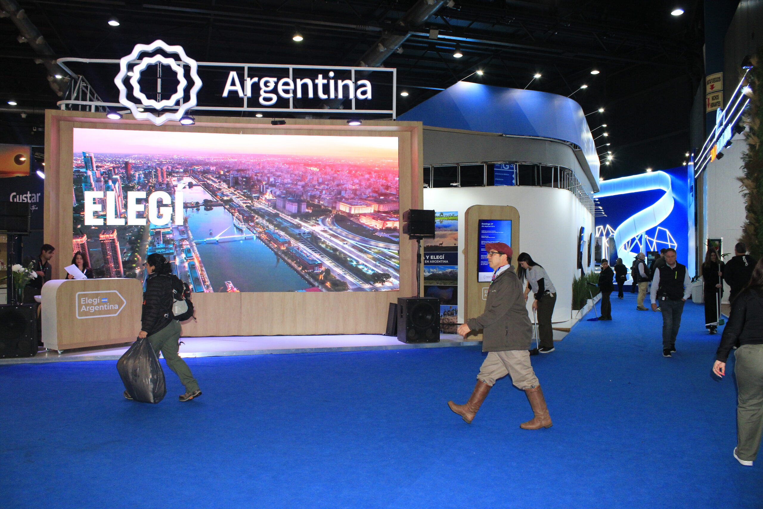 Estande da Argentina localizado na entrada da feira
