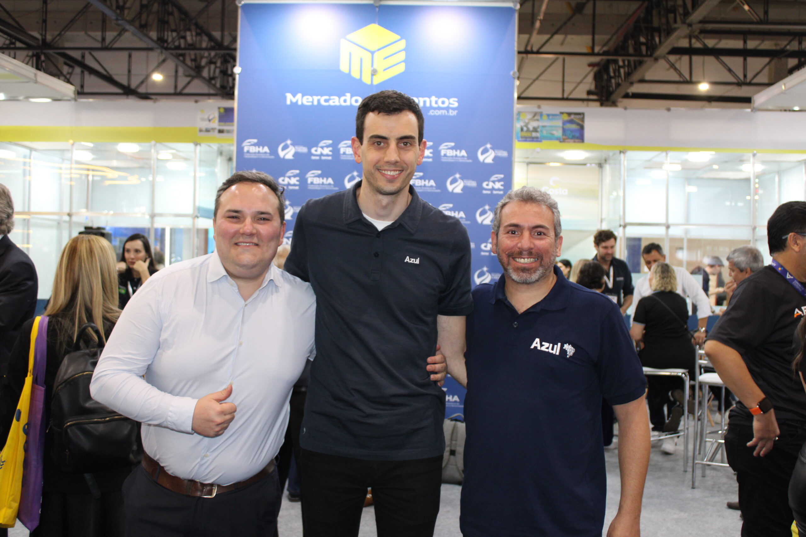 Felipe Zboril, Fábio Campos, e Ricardo Bezerra, da Azul Linhas