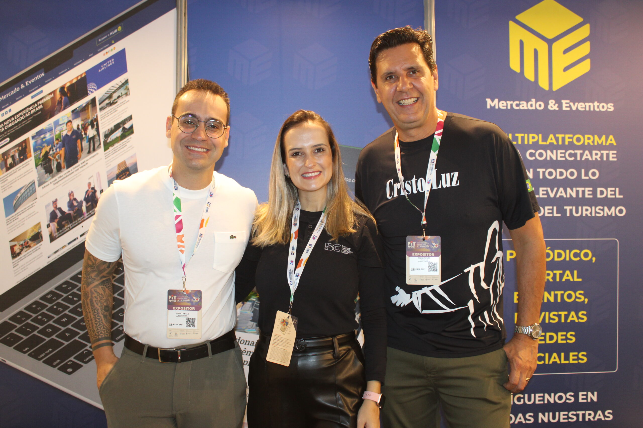 Odilho Mello, do Hotel Sibara, Ludiane Goulart, do BC Convention, e Mano Neves, do Cristo Luz