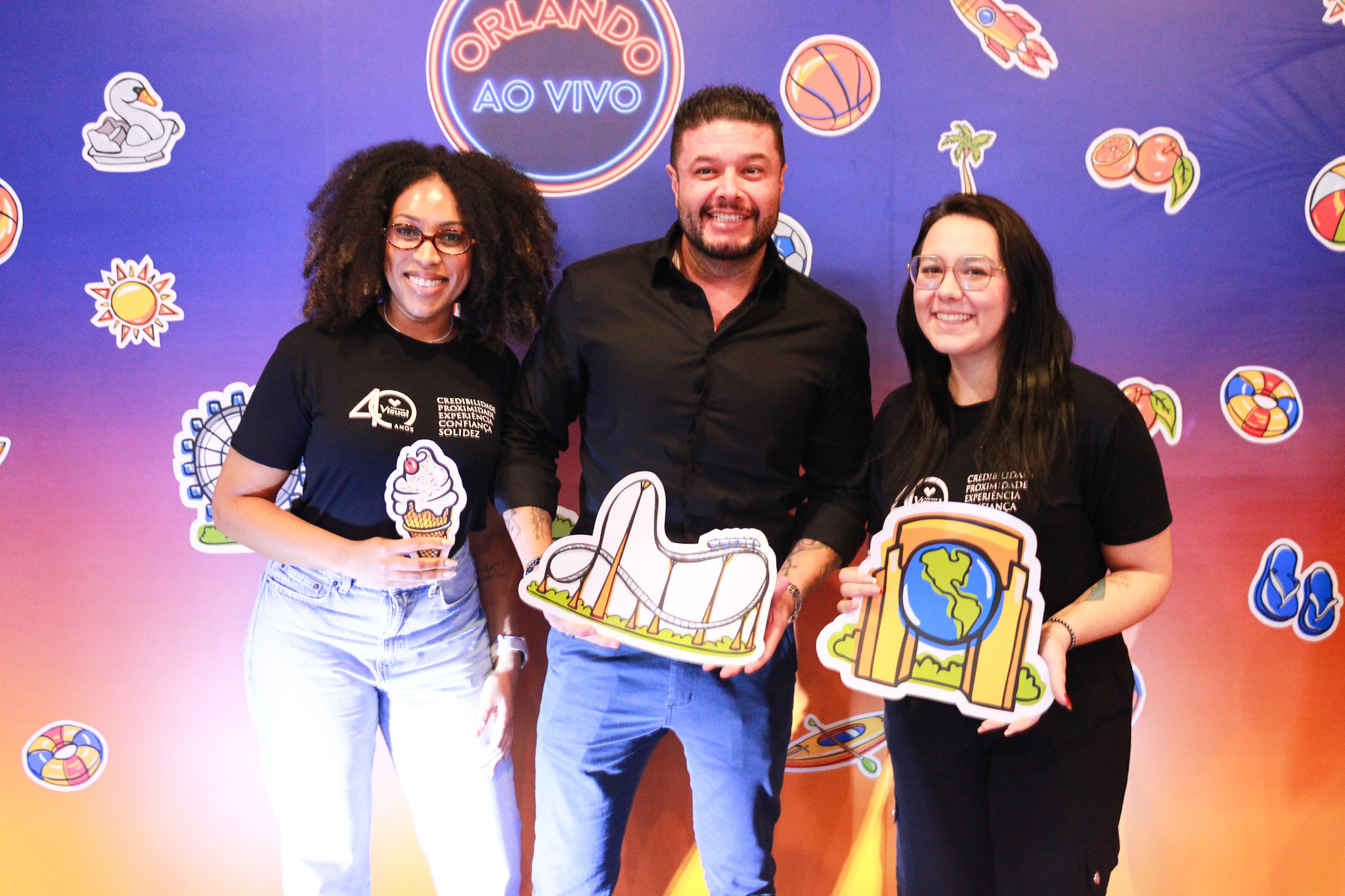 Rafaella Matias, Fernando Ferreira e Carla Trombini, da Visual