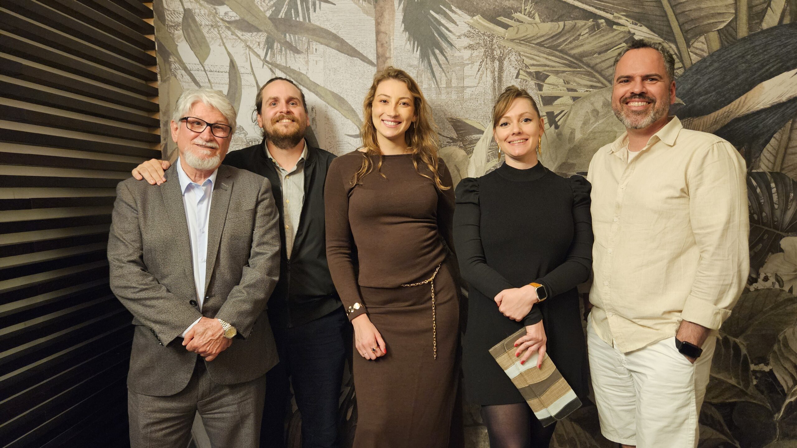 Miguel Andrade e Marcelo Andrade, da Transmundi, com Laura Schultz, da Schultz Portugal, Marina Patriota, da Viajow, e Rodrigo Rodrigues, da Braztoa
