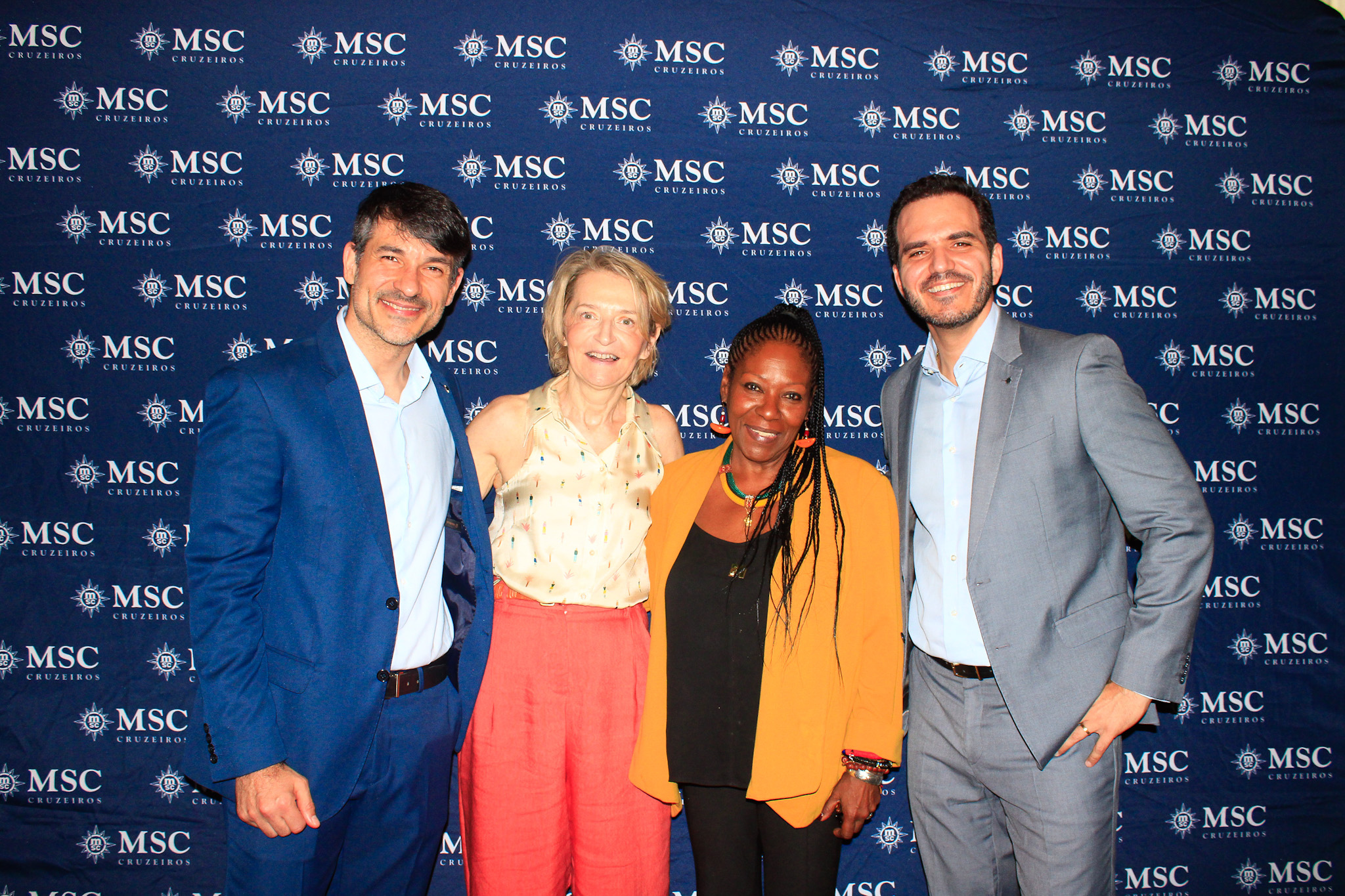 Ignácio Palácios e Rafael Grosso, da MSC, com Agnes Angrand, e Muriel Wiltord, de Martinica