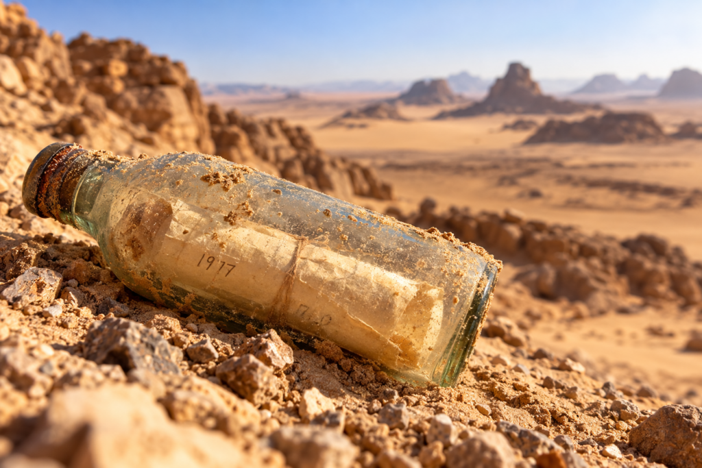 Egito: garrafa com bilhete encontrada no deserto após 49 anos leva exploradores até a família de geofísico Egito: garrafa com bilhete encontrada no deserto após 49 anos leva exploradores até a família de geofísico